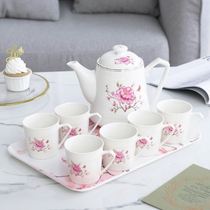 Cute teapot set Ceramic trumpet mini thermal home Tea afternoon teapot French set Nordic style