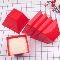 Durable red square meter liter rice bucket traditional Chinese Dowry wedding supplies incense burner ornaments meter plastic four