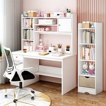 Children Desk Bookcase Integrated Home Student Study Desk Girl Writing Homework Desk Brief Computer Table And Chairs Combination