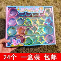 Colorful rainbow circle stacked Music Childrens nostalgic toys elastic pull ring spring magic ring kindergarten small gift