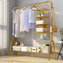 Drying rack floor-to-ceiling folding indoor drying hanger balcony bedroom hanger household simple single pole coat rack