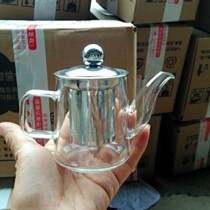 Glass small teapot mini bubble teapot single family with small glass flower teapot high temperature resistant kung fu tea set