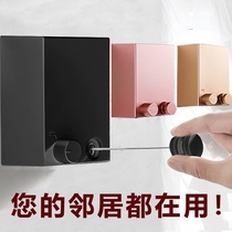 Balcony clothes artifact invisible clothesline rope room drying clothes wire rope room telescopic drying rack without punching