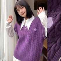 Song Yan Fei V-neck vest shirt two-piece female 2021 Spring and Autumn new products wear knitted sweater students