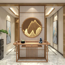 Modern new Chinese style screen living room solid wood grille bedroom partition wall porch entrance to the House to stop the Japanese hollow Jinshan
