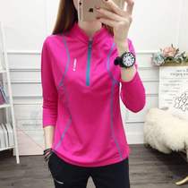 Li Ning spring autumn sports quick-drying clothes womens T-shirt outdoor running climbing elastic long sleeve quick-drying clothing breathable quick drying