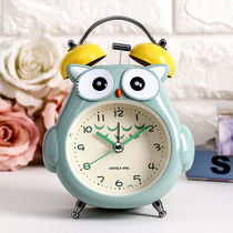 Big ringtone metal creative personality mini alarm clock cartoon students Childrens Special luminous mute bedside cat head