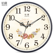 Platinum morning European silent wall clock living room bedroom office clock simple fashion wall table modern creative quartz clock