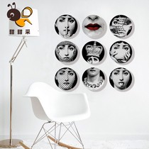 Italian face hanging plate Ceramic European-style wall decoration plate Living room model room wall decoration art pendant decoration