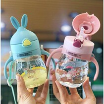 Baby straw water cup anti-choking with gravity ball men and women childrens school drinking cup anti-fall kindergarten students drinking water Cup