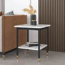 Light luxury modern marble sofa side corner few simple Nordic coffee table small square table bedroom bedside table