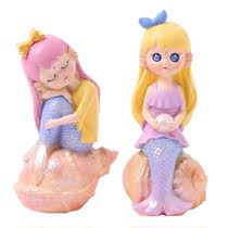 2pcs Delicate Cake Baking Mermaid Adornment Resin Mermaid