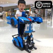 Induction deformation remote control car charging version car transformation toy car King Kong robot childrens toy boy racing