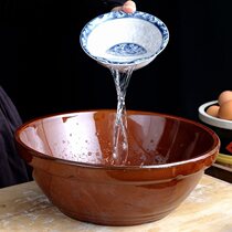 Hair basin household with lid and basin ceramic household large hair basin knead Basin drying pot flower pot porcelain basin kitchen
