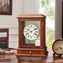 European mechanical clock old classical clockwork clock home living room solid wood sitting clock Hemler copper movement