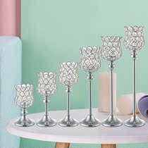 Candelabra Tealight Candle Holder Crystal Candlestick Home W