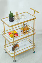 Light luxury Nordic home hotel wine restaurant mobile delivery car tea truck three-story storage rack small trolley