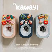  Cartoon automatic toothpaste squeezer artifact Cute childrens creative lazy toothpaste squeezer punch-free paste shelf