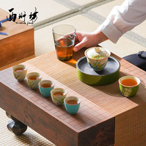 Grass gray hand drawing orchids kung fu tea tops cover bowl suit household ceramic glaze dry tea box