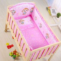 Send nine big gift crib solid wood non-lacquered environmental protection baby bed baby bed crib Shaker Baby Cradle Bed