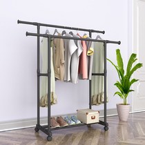 Clothes rack indoor clothes rack bedroom space-saving pylons floor-to-ceiling hangers ultra-load-bearing removable pulley