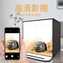 (Color) LED small studio photo filling light set mini Taobao big products shooting props photo soft box simple portable shooting table still life photography equipment