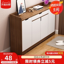 Door shoe cabinet 2021 New imitation solid wood shoe rack economic multi-layer 2021 New Chinese home storage cabinet