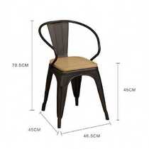 Promotional wrought iron solid wood small round table milk tea shop dessert shop leisure homestay table and chair combination barbecue table and chair booth merchant