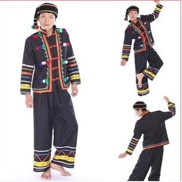 少数民族男装冬季长袖布依族布朗族服装壮族佤族哈尼族表演出服饰