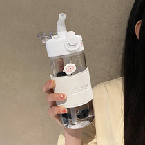 Korean-style maternal straw cup adult glass lady high temperature water cup female high-value office household