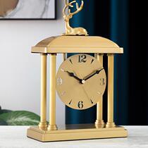New Chinese-style clock ornaments living room decoration clock desktop craft table clock home desktop antique brass sitting clock