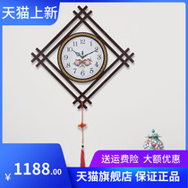 New Chinese decoration hanging bell Chinese wind clock Living room Atmospheric retro clock Classical mute wall Table wall-mounted household