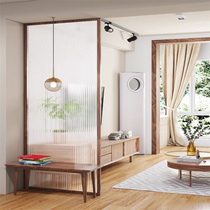 Japanese porch Changhong glass screen partition block living room home modern simple decoration solid wood partition screen
