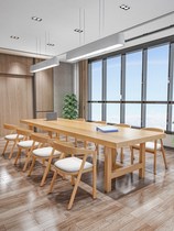 Bench office for negotiation table and chairs combined large plate table meeting table minimalist modern full solid wood table strip table