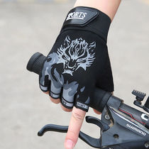 Male and female sunscreen non-slip semi-finger outdoor gloves breathable thin section Driving tactical fitness movement long finger Moto gloves