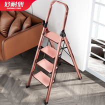 Aluminium alloy ladder Home folding ladder telescopic human character ladder Indoor multifunction portable thickening 45 steps small stairs