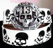 Personality mens belt trend belt Korean version of youth pants buckle Joker punk skull non mainstream belt