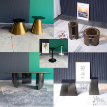  Xintis Ji rock plate coffee table legs Stainless steel coffee table combination high and low size round glass marble sides and corners