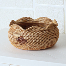 Rattan bamboo woven dried fruit box candy snack box basket desktop storage basket basket small basket egg fruit basket Japanese style