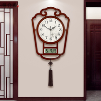 New Chinese perpetual calendar wall clock living room wall decorative clock home silent creative simple atmospheric quartz clock