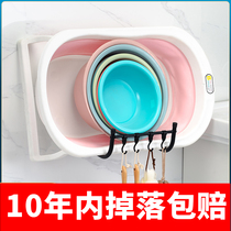 Toilet washbasin rack non-perforated wall-mounted toilet washbasin bathroom stainless steel storage rack rack