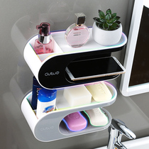 Toilet washbasin soap box soap rack storage rack bathroom double drain soap tray storage rack home creativity
