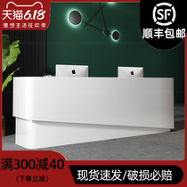 The company's front desk creative baking varnish simple modern office front desk reception desk service desk cashier counter bar
