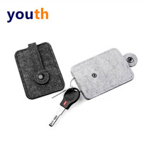 No Inprint minimalist Wool Felt Key Bag Pull-out Male And Female Key Button Cute Student Home Lock Spoon Bag