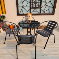 Outdoor Table And Chairs Patio Garden Iron Art Casual Chair Outdoor Terrace Net Red Open-air Milk Tea Shop Balcony Tea Table Combinations
