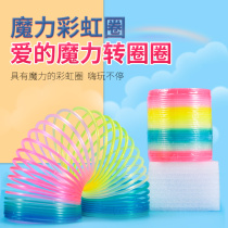 Large rainbow circle stall hot selling toys 8 7*9 rainbow circle childrens spring ring playing Magic hula hoop manufacturers