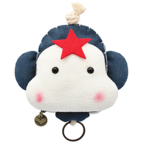 Tricolour Patch Cartoon Art Monkey Pumping Lakekey Bag Women Korea Cute Mini Zero Money Bag Canvas Cute Bag Hanging Accessories