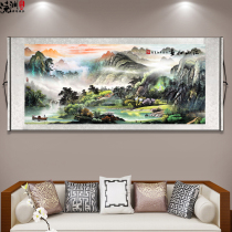 New Chinese style and Wanshixing scroll painting Chinese painting Jiangshan picturesque living room study decoration painting background wall hanging painting