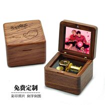Lettering music box Music box Wooden girls Birthday gift creative Valentines Day gift children DIY customization