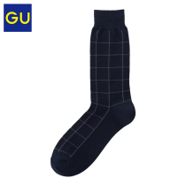 GU极优男装袜子(窗格纹)2020春季新款休闲商务松紧中筒袜324699